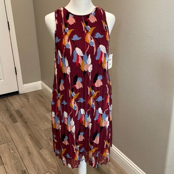 Halogen Burgundy Liza Floral Dress - Picture 1 of 7